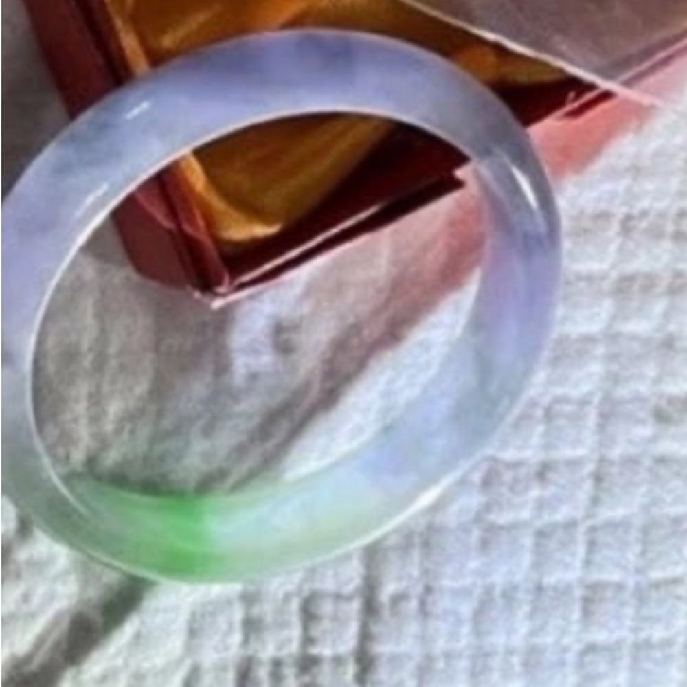 Certified Lavender Green 
Approx 58-59mm Natural Burma A Jade jadeite Bangle New - Picture 3 of 8